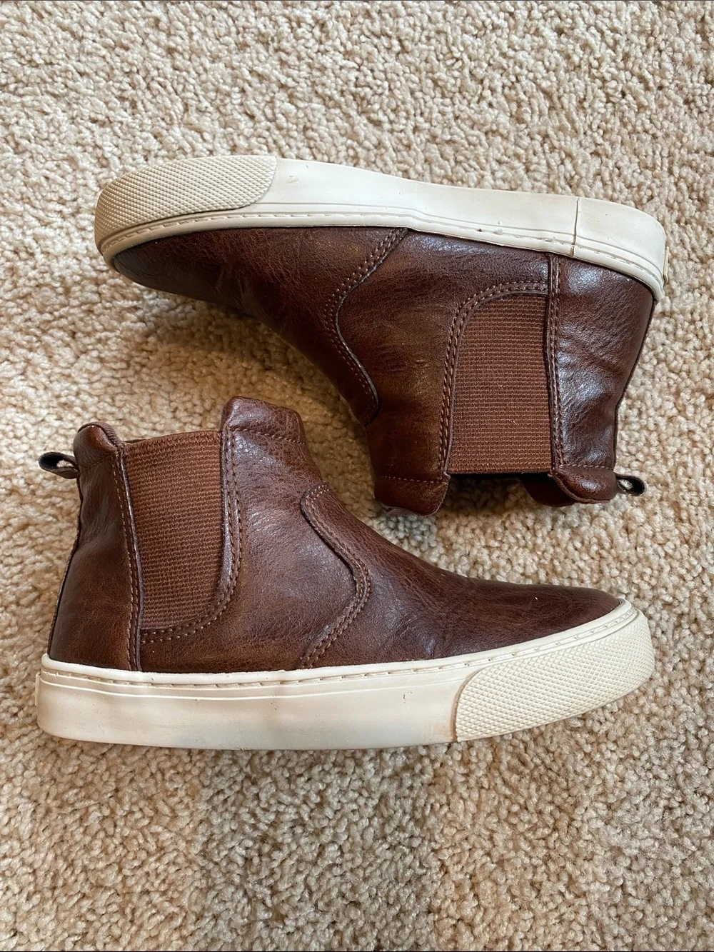 Old Navy Brown and Cream Kids Chelsea Boots